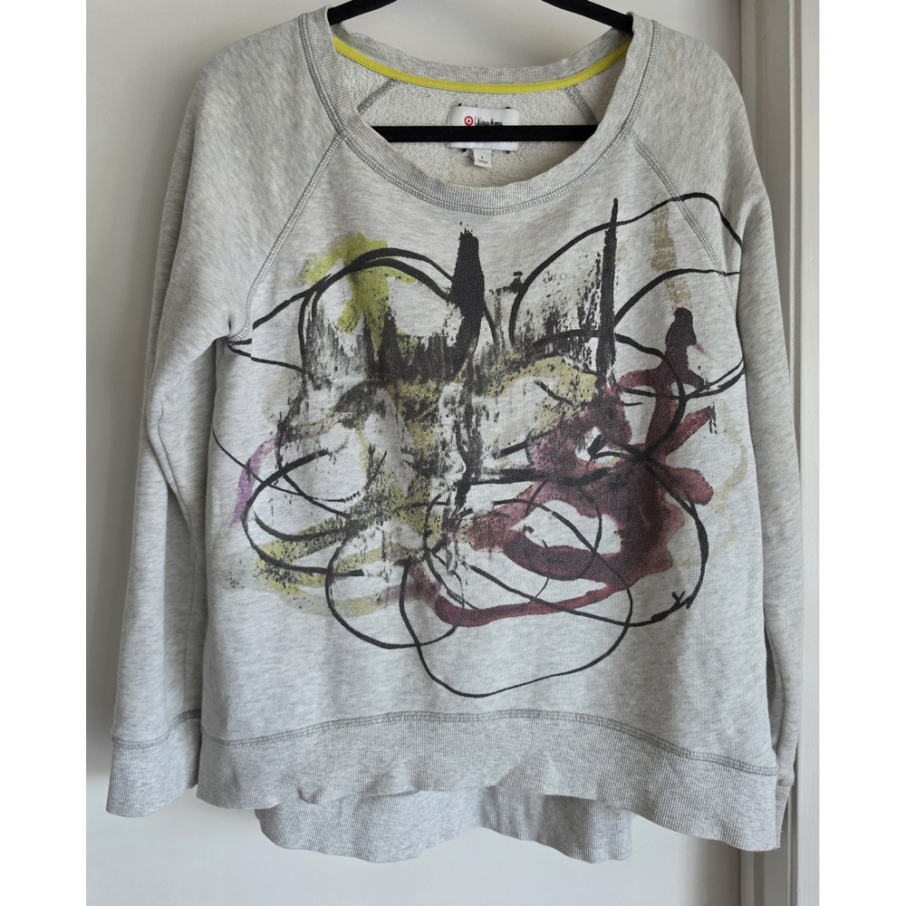 Proenza Schouler x Target Sweatshirt L Grey Abstract Long Sleeve Cotton